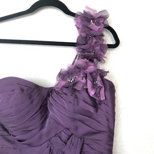 Montage Mon Cheri Purple Chiffon One Shoulder Gown